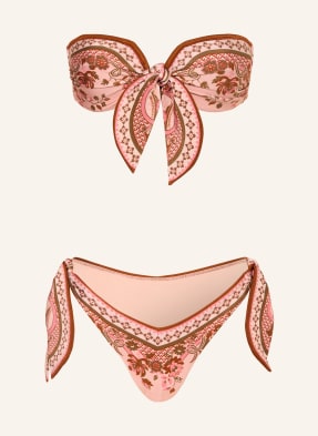 Zimmermann Bikiny Typu Bandeau Aster růžová / růžová / khaki