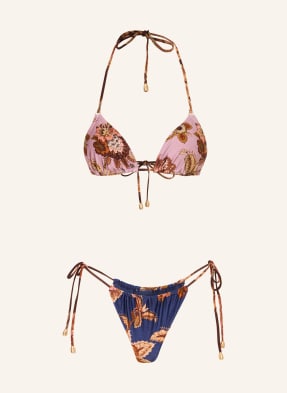 Zimmermann Trojúhelníkové Bikiny Aster tmavě modrá / starorůžová / béžová