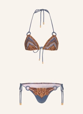 Zimmermann Trojúhelníkové Bikiny Mahon černošedá / hnědá / béžová