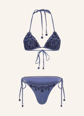 Zimmermann Trojúhelníkové Bikiny Aster Denim modrá / tmavě modrá