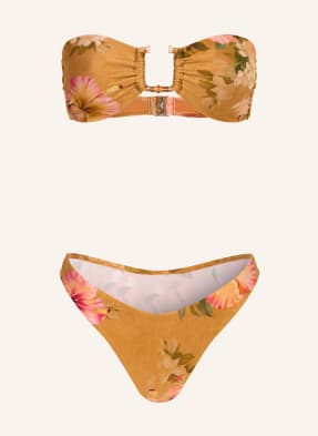 Zimmermann Bikiny S Bandeau Mahon Bamboo tmavě žlutá / tmavě oranžová / zelená