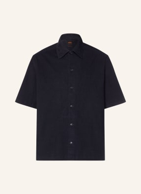 Boss Kurzarm-Hemd Lakith Relaxed Fit Aus Cord blau