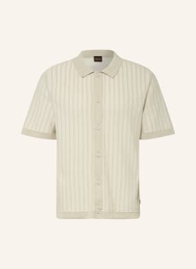 Boss Strickhemd Kodd Regular Fit beige