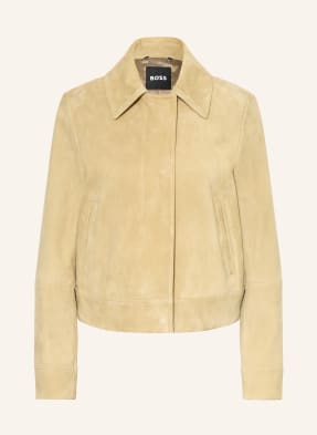 Boss Lederjacke Samaro beige