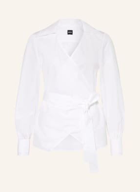 Boss Wickelbluse Bekania weiss
