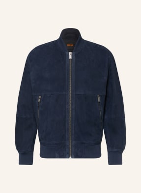 Boss Lederblouson Jonorve blau