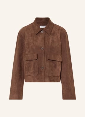 Darling Harbour Jerseyjacke In Lederoptik braun