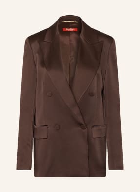 Max Mara Studio Saténový Blejzr Arca tmavě hnědá