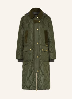 Barbour Prošívaný Kabát Rudson Z Kombinace Materiálů zelená