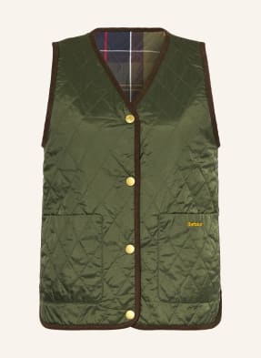 Barbour Prošívaná Vesta Icons Liner, Oboustranná khaki / červená / žlutá
