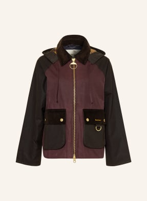 Barbour Bunda Carville S Odnímatelnou Kapucí tmavě fialová / tmavě hnědá / černá