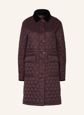 Barbour Prošívaný Kabát Rosamund Quilt tmavě hnědá / černá