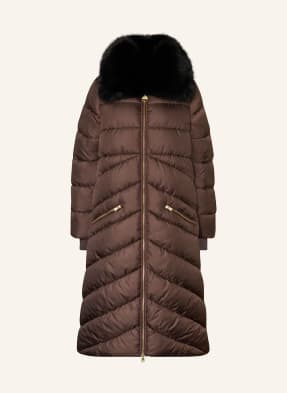 Barbour International Prošívaný Kabát Longline Cyrus hnědá