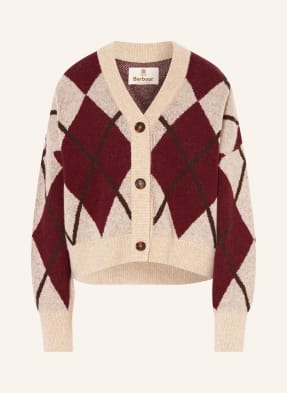 Barbour Svetr béžová / tmavě hnědá / tmavě červená