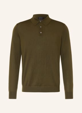 Strokesman's Strick-Poloshirt Aus Merinowolle gruen