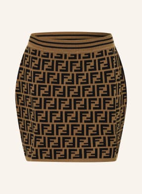 Fendi Pletená Sukně hnědá / černá