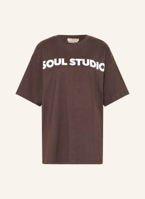 Smith & Soul Tričko hnědá / bílá