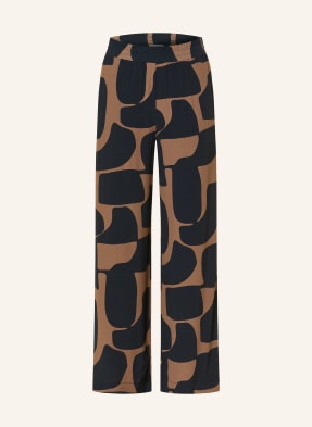 Opus Pants Kalešny Malotta tmavě modrá / světle hnědá