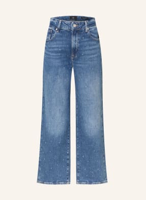 7 For All Mankind Rovné Džíny Stovepipe S Ozdobnými Kamínky 3nk blue shine