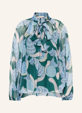 Ivi Collection Blůza S Mašlí zelená / červená / tmavě modrá