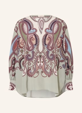 Ivi Collection Blůza S Hedvábím světle zelená / tmavě červená / tmavě modrá