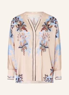 Ivi Collection Blůza S Hedvábím krémová / tmavě modrá / tmavě modrá