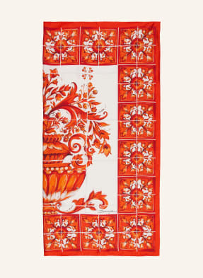 Dolce & Gabbana Hedvábný Šátek oranžová / bílá