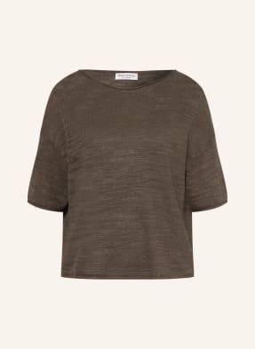 Marc O'polo Svetr S Lněným Vzorem A 3/4 Rukávy khaki
