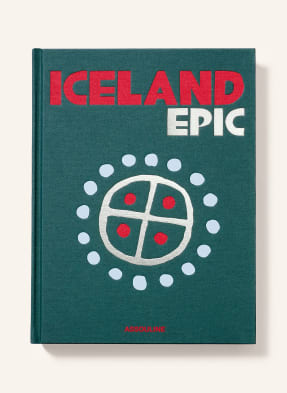 Assouline Kniha Iceland tmavě zelená / červená / tmavě modrá