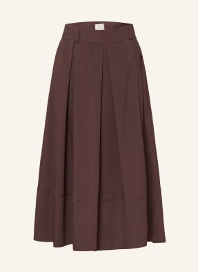 Robe Légère Plisovaná Sukně tmavě hnědá