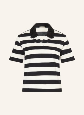 Lilienfels Jerseyové Polo Tričko S Ozdobnými Korálky bílá / černá