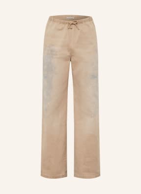 Acne Studios Kalhoty Regular Fit béžová