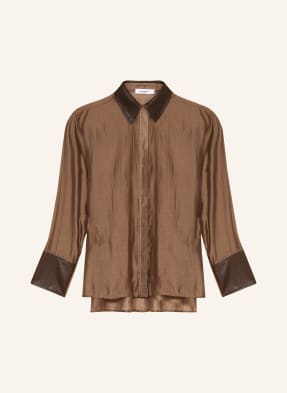 Co'couture Košilová Blůza Kawacc tmavě hnědá