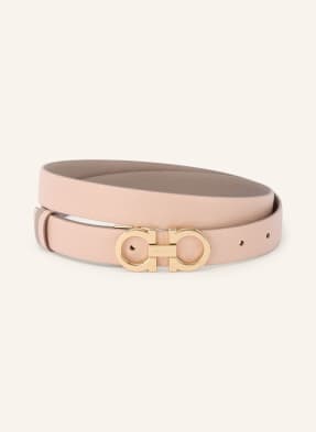 Ferragamo Oboustranný Kožený Opasek růžová / zlatá / černošedá