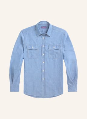 Ralph Lauren Purple Label Džínová Košile Slim Fit tmavě modrá