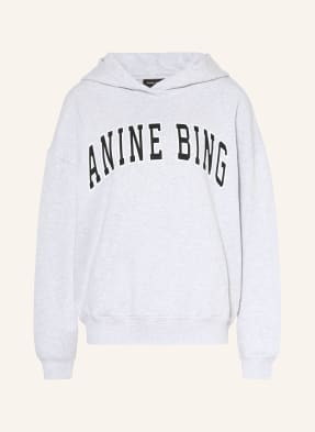 Anine Bing Mikina S Kapucí Harvey světle šedá / bílá / černá