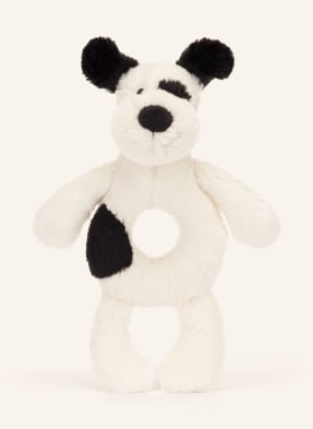 Jellycat Plyšová Chrastítka Rufferty Puppy bílá / černá