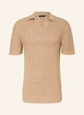 Reiss Pletené Polo Tričko Belfort velbloudí