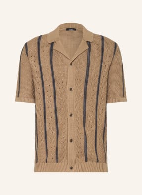 Reiss Pletená Košile Ellingham Slim Fit béžová / tmavě modrá
