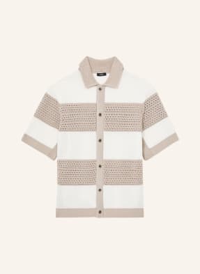 Reiss Pletená Košile Marek Comfort Fit bílá / béžová