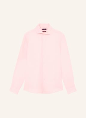 Reiss Lněná Košile Ruban Regular Fit světle růžová