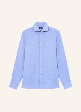 Reiss Lněná Košile Ruban Regular Fit modrá