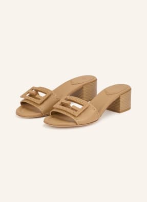 Fendi Pantofle S Výřezy velbloudí
