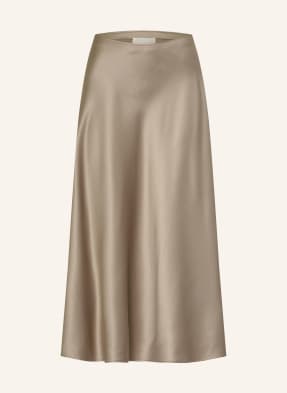 Juvia Saténová Sukně Fleur khaki