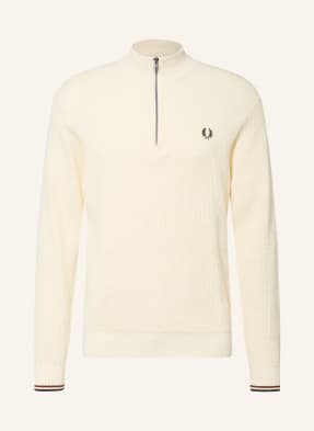 Fred Perry Svetr Troyer režná / tmavě červená / černá
