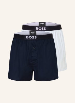 Boss 2er-Pack Web-Boxershorts blau