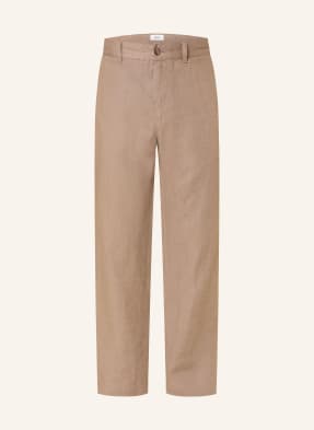 Nn.07 Lněné Kalhoty Aden Regular Fit béžová