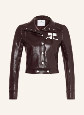Courrèges Cropped Bunda tmavě červená