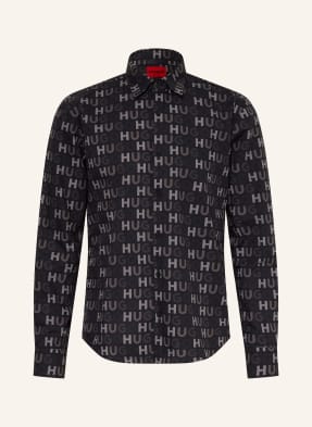 Hugo Hemd Ermo Casual Slim Fit schwarz