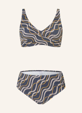 Charmline Bralette Bikiny Interlace Chains S Třpytivou Přízí tmavě modrá / zlatá / světle hnědá